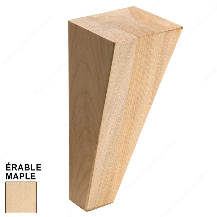 Furniture Leg, Height - Overall Dimensions 7 in, Species Maple, Color/ Finish Natural