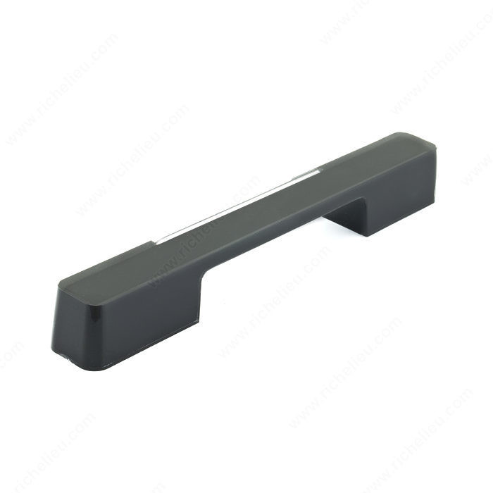 Contemporary Plastic Pull - 6007, Double center- to- center: 160 and 192 mm, Finish Clear / Black