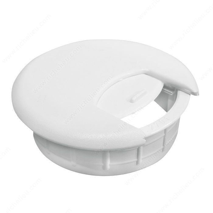 Round Cable Grommet, Finish White PRO-PACK 2