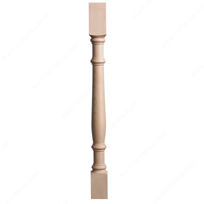 #6059 Table Leg, Species Maple, Height - Overall Dimensions 35 3/8 in, Width 3 in