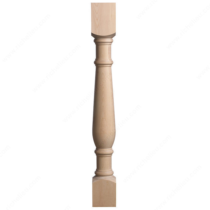 #6059 Table Leg, Species Birch, Height - Overall Dimensions 35 3/8 in, Width 4 1/4 in