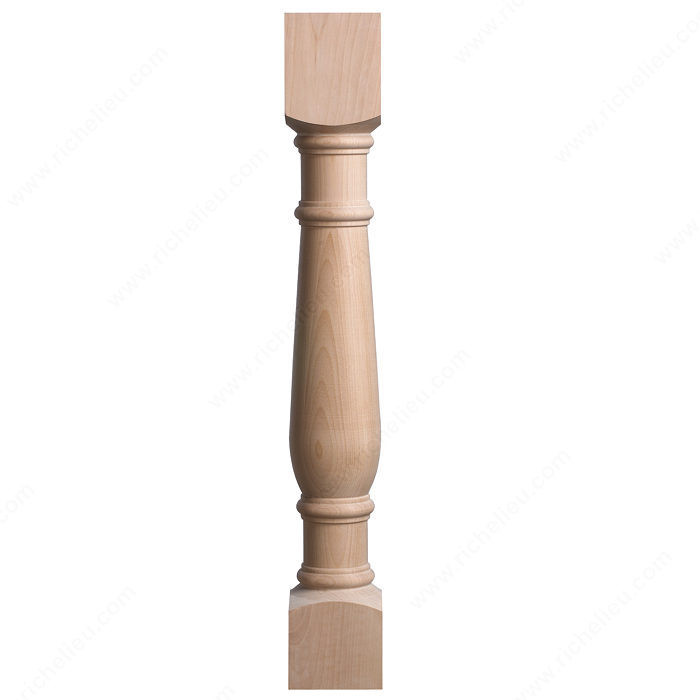 #6059 Table Leg, Species Birch, Height - Overall Dimensions 35 3/8 in, Width 5 in