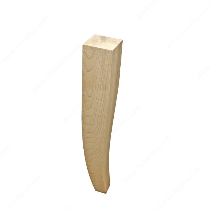 Square Tapered Furniture Leg, Height - Overall Dimensions 15 1/4 in, Species Maple