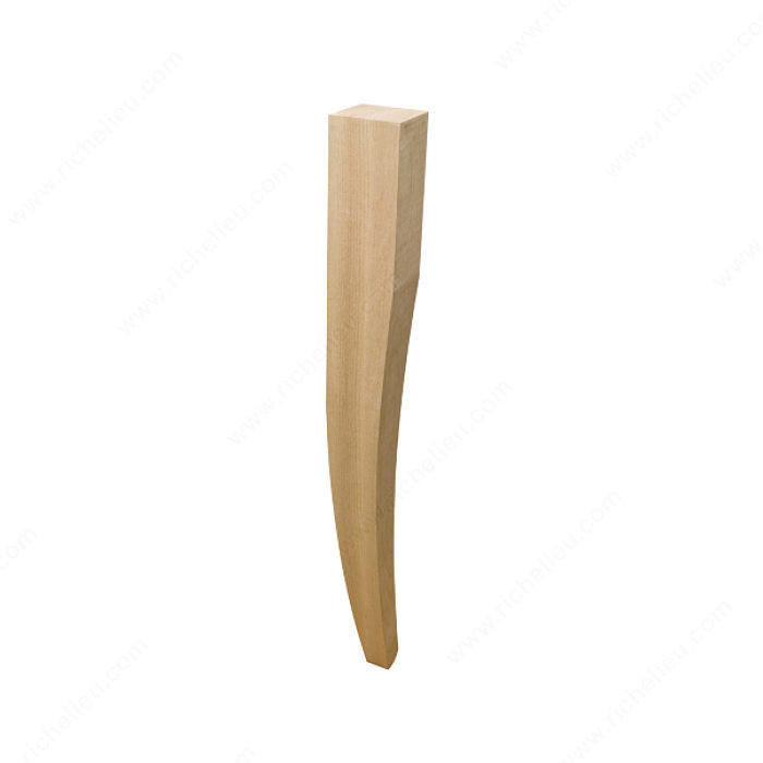 Square Tapered Furniture Leg, Height - Overall Dimensions 21 1/4 in, Species Birch