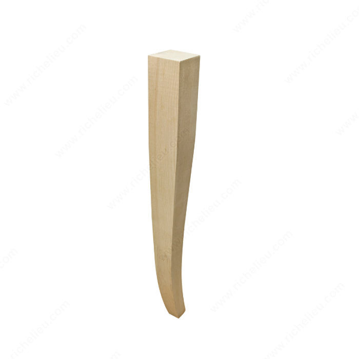 Square Tapered Furniture Leg, Height - Overall Dimensions 21 1/4 in, Species Maple
