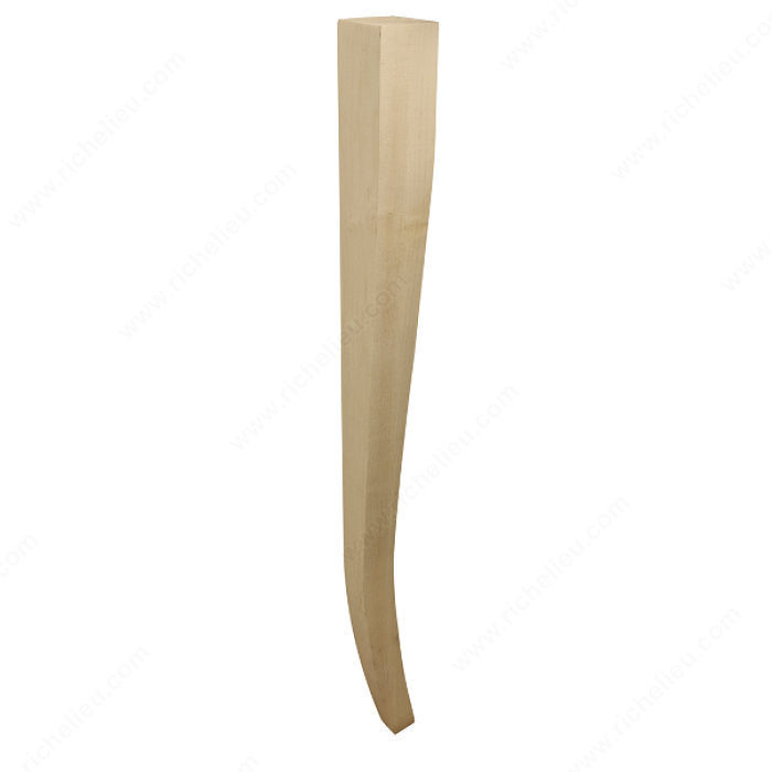 Square Tapered Furniture Leg, Height - Overall Dimensions 29 in, Species Maple