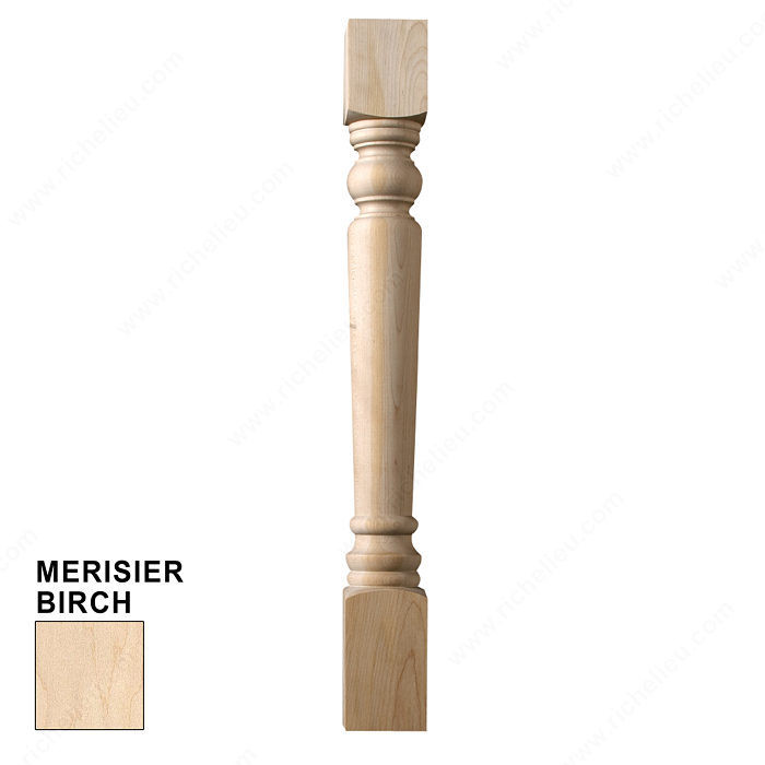 Furniture Leg, Height - Overall Dimensions 30 in, Species Birch