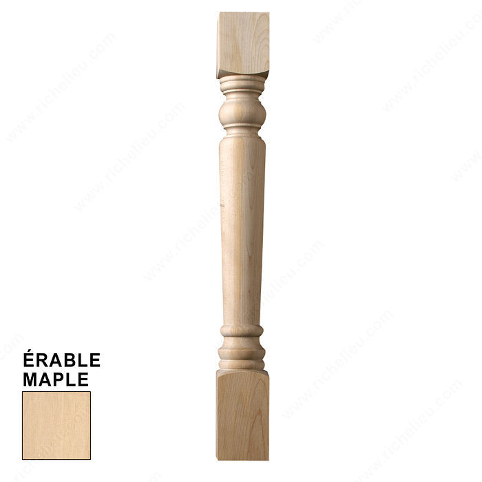 Furniture Leg, Height - Overall Dimensions 30 in, Species Maple