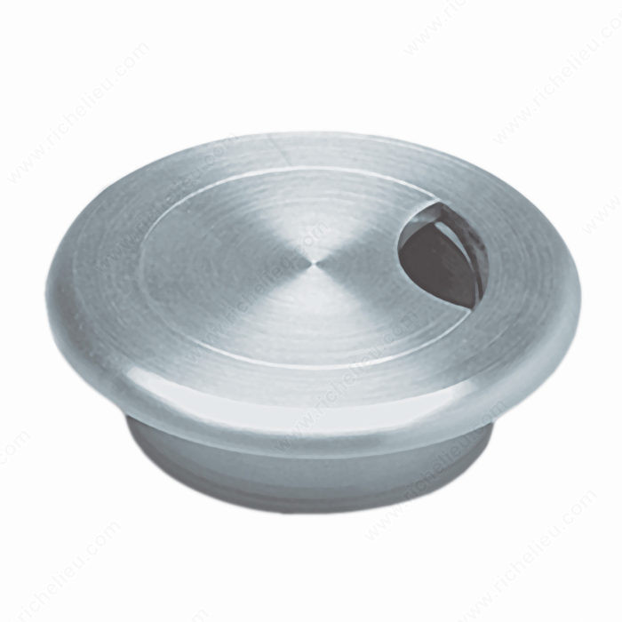 60 mm Wire Grommet for Glass and Solid Surfaces, Finish Satin Aluminum