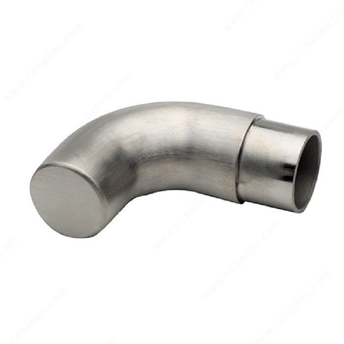 Handrail Wall Return, Radius Wall Return, Handrail Size 1 1/2 in, Material Stainless Steel 304, Finish Stainless Steel, Height 2 3/4 in