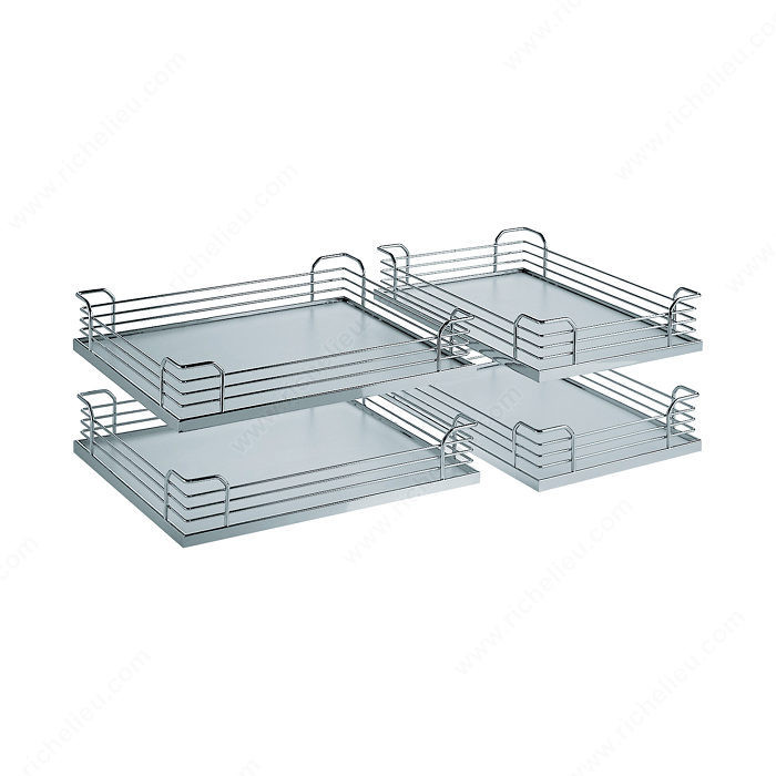 Set of 4 Arena Baskets for Magic Corner, Finish Grey / Chrome