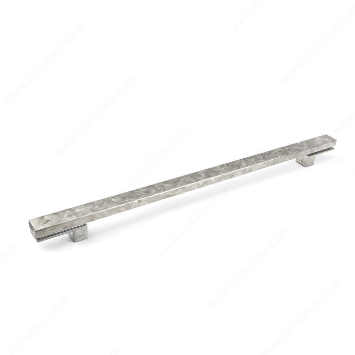 Contemporary Metal Pull - 6112 & 6131, Available for back- to- back installation (code 6131)., Center to Center 500 mm, Finish Industrial Stainless Steel, Length - Overall Dimensions 636 mm