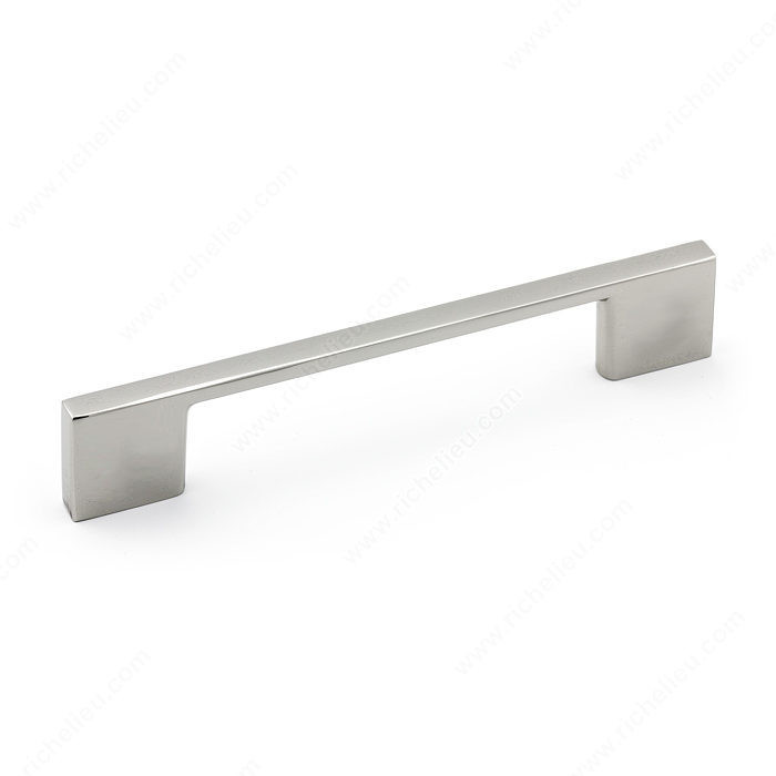 Contemporary Metal Pull - 6132, Finish Polished Nickel PRO-PACK 3