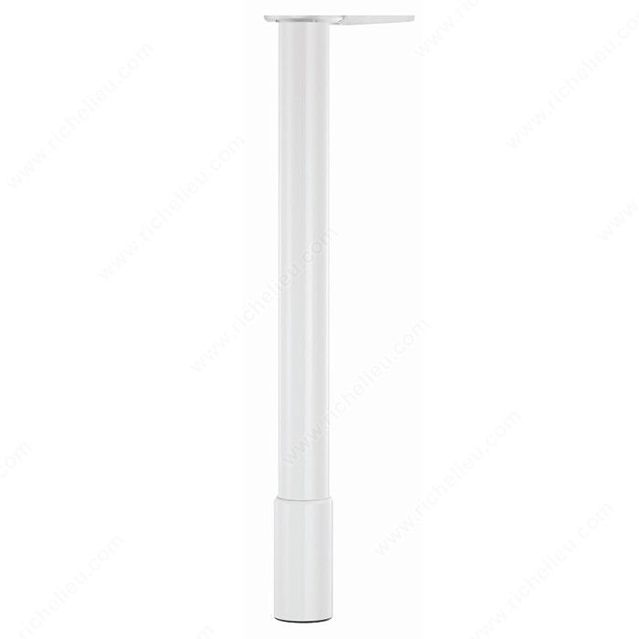 650 mm (25-3/4'') - Adjustable Table Leg - 6147, 100 mm (3- 7/8'') adjustment, Finish White