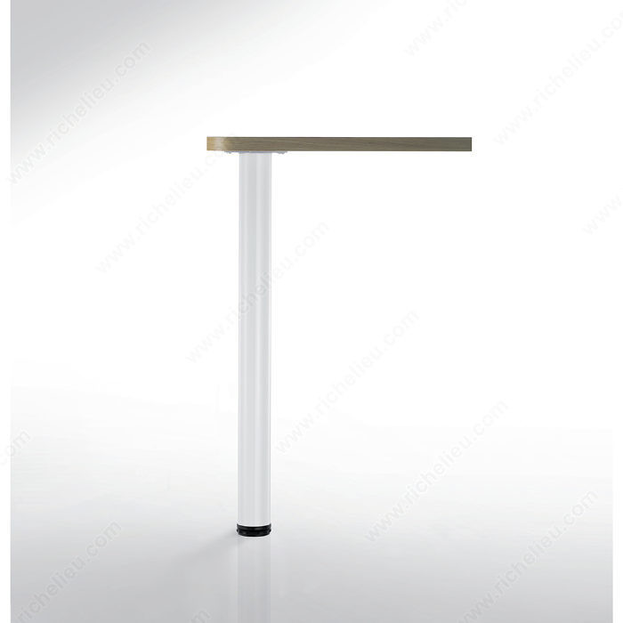 700 mm (27-1/2'') - Adjustable Table Leg - 6167, 20 mm (3/4'') adjustment, Finish White