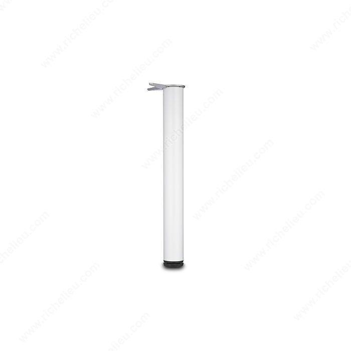 710 mm (28'') - Adjustable Table Leg - 6207, 30 mm (1- 3/16'') adjustment, Finish White