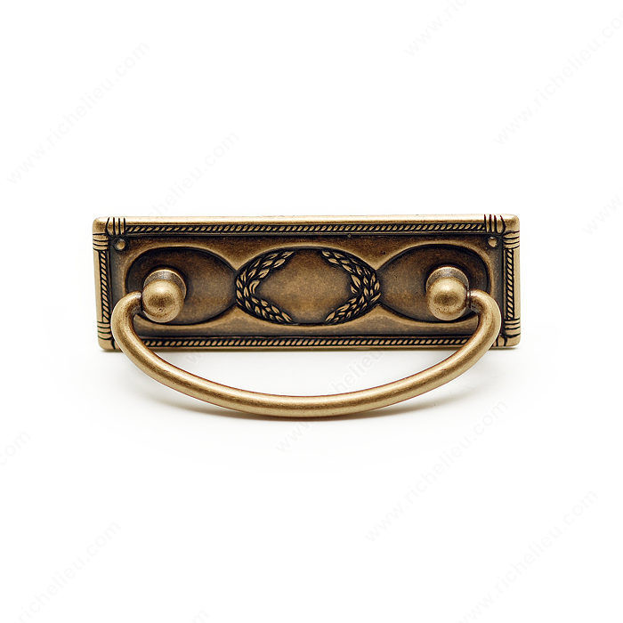 Traditional Brass Pull - 6323, Finish Oxidized Brass, Projection - Overall Dimensions 38 mm, Length - Overall Dimensions 108 mm