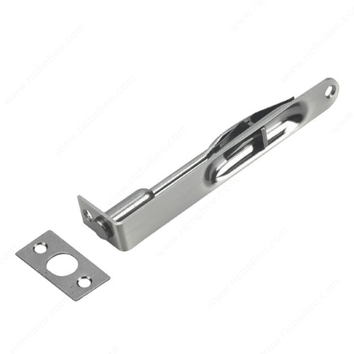6 Flush Bolt with 5/8 Radius End, Additional safety to doors, Color/Finish Antique Nickel