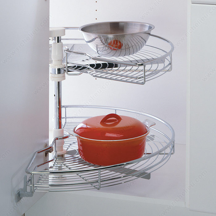 Set of 2 Half-Moon Pivoting Trays,