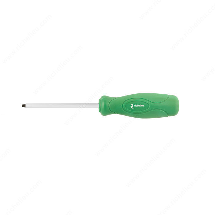 Richelieu Square Drive Screwdriver, Size #1, Compatible Screws #5-6-7, Finish Green PRO-PACK 2