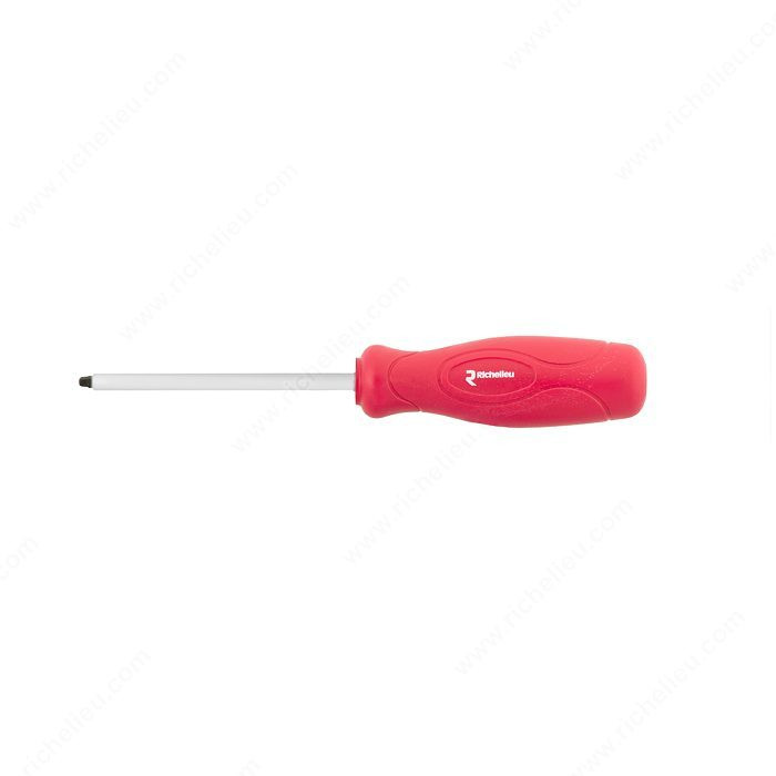 Richelieu Square Drive Screwdriver, Size #2, Compatible Screws #8-9-10, Finish Red PRO-PACK 2