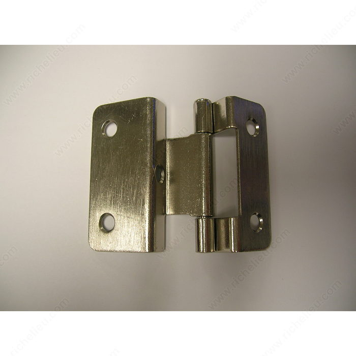 Classic Metal Wraparound Hinge - 6457, 3/8" Overlay Hinge, Finish Brushed Nickel, Finish Number 195
