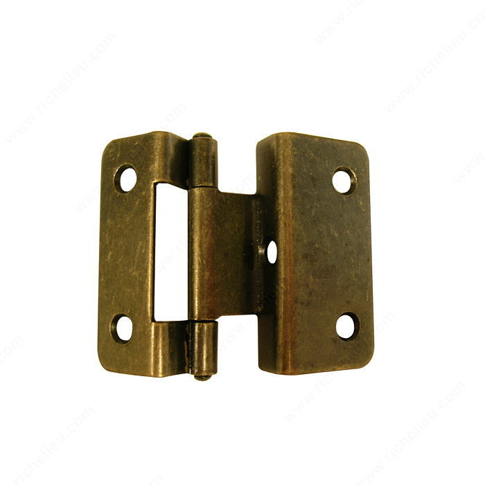 Classic Metal Wraparound Hinge - 6457, 3/8" Overlay Hinge, Finish Burnished Brass, Finish Number BB