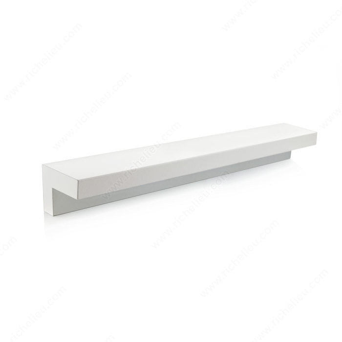 Contemporary Metal Pull - 646, Center to Center 160 mm, Finish White, Length - Overall Dimensions 179 mm