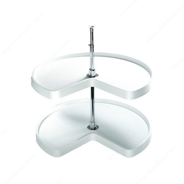 Kidney Polymer Tray Set - Bulk, Bottom- mount, Tray Diameter 32 in, Capacity per Tray 100 lb, Finish White