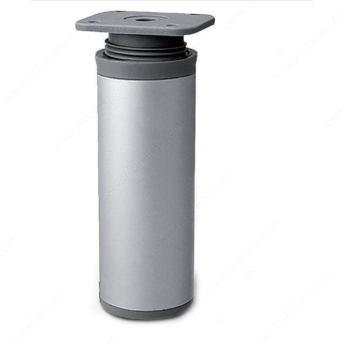 Decorative Round Adjustable ABS Leg - 6429-6477, 7 mm (1/4'') and 10 mm (3/8'') adjustment, Height 150 mm, Adjustability 7 mm, Finish Aluminum PRO-PACK 2