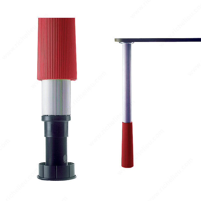 585 mm (23'') - Adjustable Legs for Children's Furniture - 6543, 180 mm (7- 1/8'') adjustment, Finish White and Red
