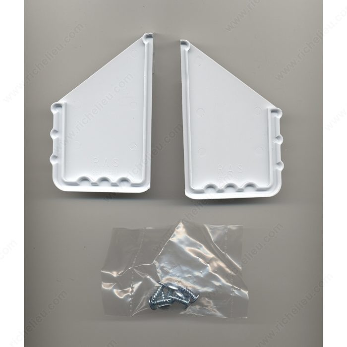 End Caps and Hinges for Extruded Trays, Width 1 in, Depth 2 7/16 in, Height 3 13/16 in, Hinges Included