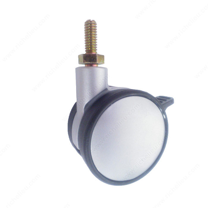 Contemporary Twin Wheel Casters - Threaded Stem,Load Capacity Per Caster Max. 60 kg, Wheel Diameter 60 mm, Total Height 79 mm, Tread Width 45.5 mm
