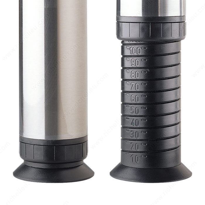 650 mm (25-5/8'') - Zoom Series Table Leg, 100 mm (3- 7/8'') adjustmemt, Finish Silver