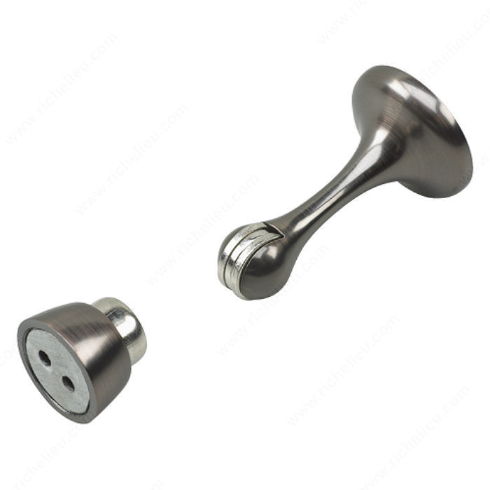 Magnetic Door Stop, Protects walls from swing of door and keeps door open., Finish Brushed Antique Copper