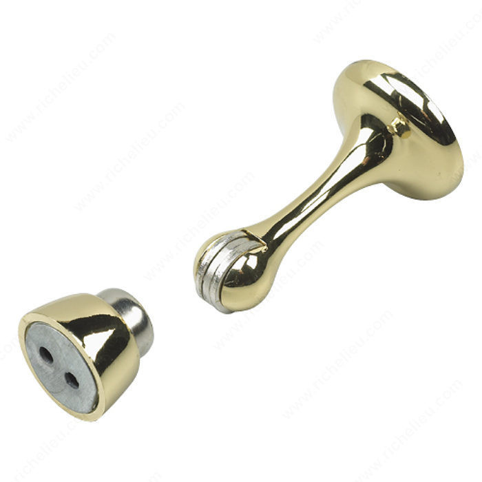 Magnetic Door Stop, Protects walls from swing of door and keeps door open., Finish Brass