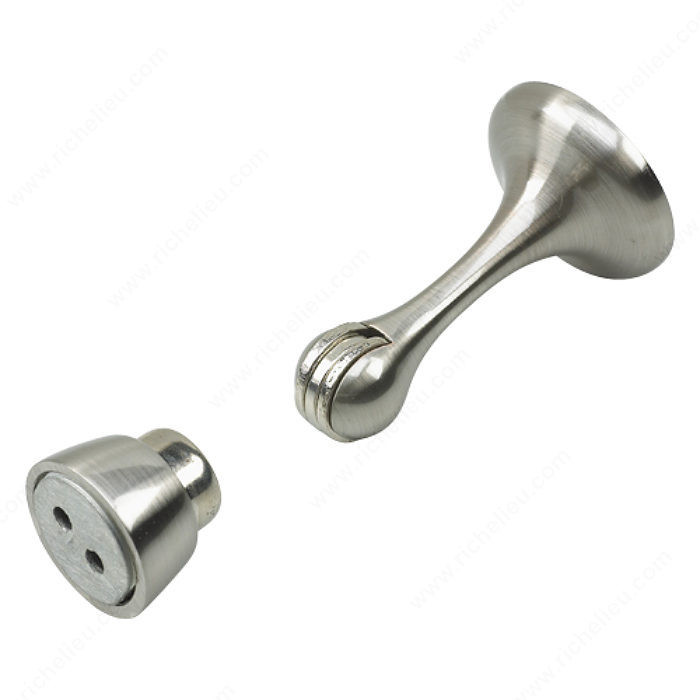 Magnetic Door Stop, Protects walls from swing of door and keeps door open., Finish Brushed Nickel