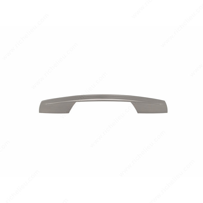 Contemporary Metal Pull - 6881, Center to Center 128 mm, Finish Brushed Nickel, Projection - Overall Dimensions 31 mm