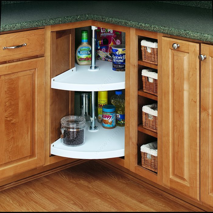 3/4 Pie-Cut Polymer Shelf, in Bulk, Tray Diameter 24 in, Finish White