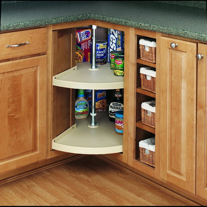 3/4 Pie-Cut Polymer Shelf, in Bulk, Tray Diameter 24 in, Finish Almond