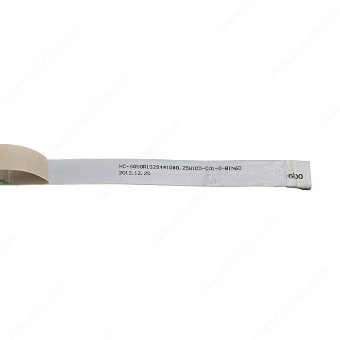 Richelieu's LED Lumino Flexible Tape Light 24V, Flexible installation and dimmable, Light Color Cool White, Kelvin Color Temperature 6,000 ?K, Watts 2.27 W, Luminous Flux 180 Lumen