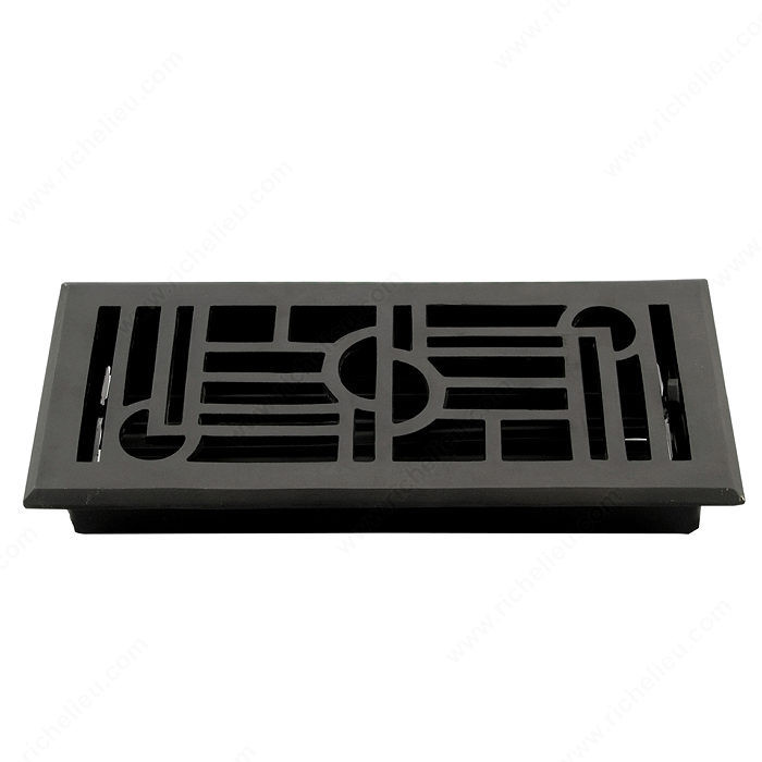 Surface-Mount Floor Register - Metal, Material Bronze, Finish Dark Bronze, Duct Opening - Width 70 mm, Projection - Overall Dimensions 5 mm