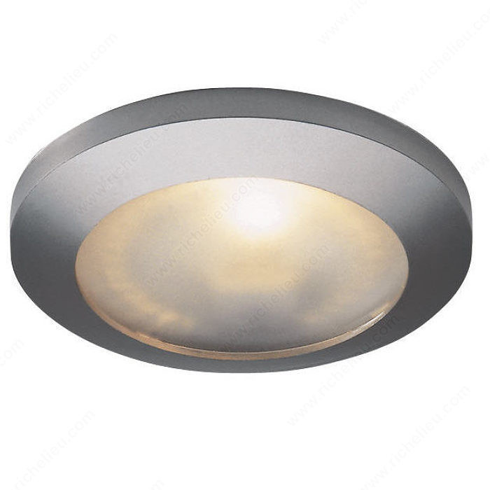 18W Xenon, Recessed or Surface-Mounted, Surface mounting trim ring included, Finish Stainless Steel