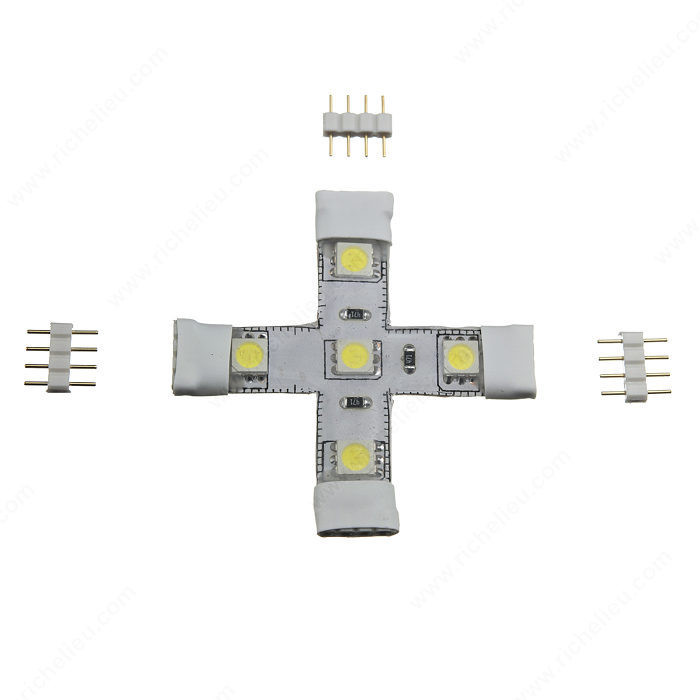 X Connector for Richelieu's LED 24V Flexible Tape Light, Kelvin Color Temperature 2,900 ?K - 3,300 ?K, Light Color Warm White