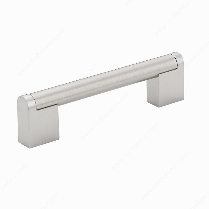 Contemporary Metal Pull - 7191, Center to Center 96 mm, Length - Overall Dimensions 139 mm, Screw/Nail 8/32 (Not Included)