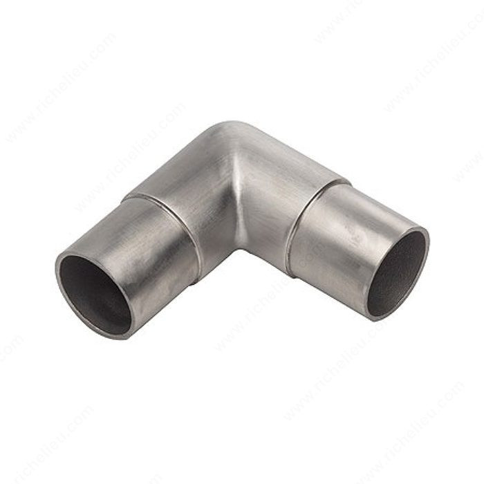 90G Right-Angle Elbow for Handrail, Flush style elbows for handrail., Handrail Size 1 1/2 in, Width 2 1/4 in, Height 2 1/4 in
