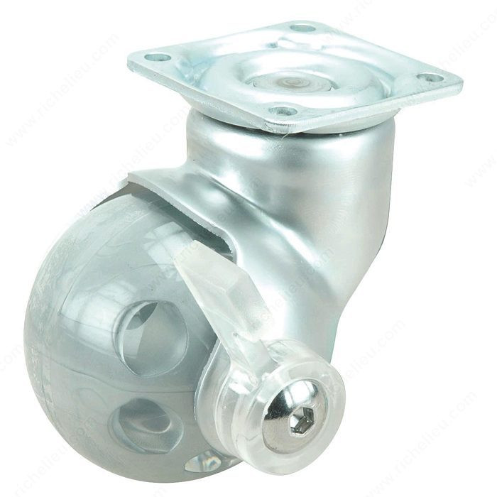 Contemporary Swivel Ball Caster, Caster for indoor use that combines design and functionality., Fastening Type Swivel with Brake