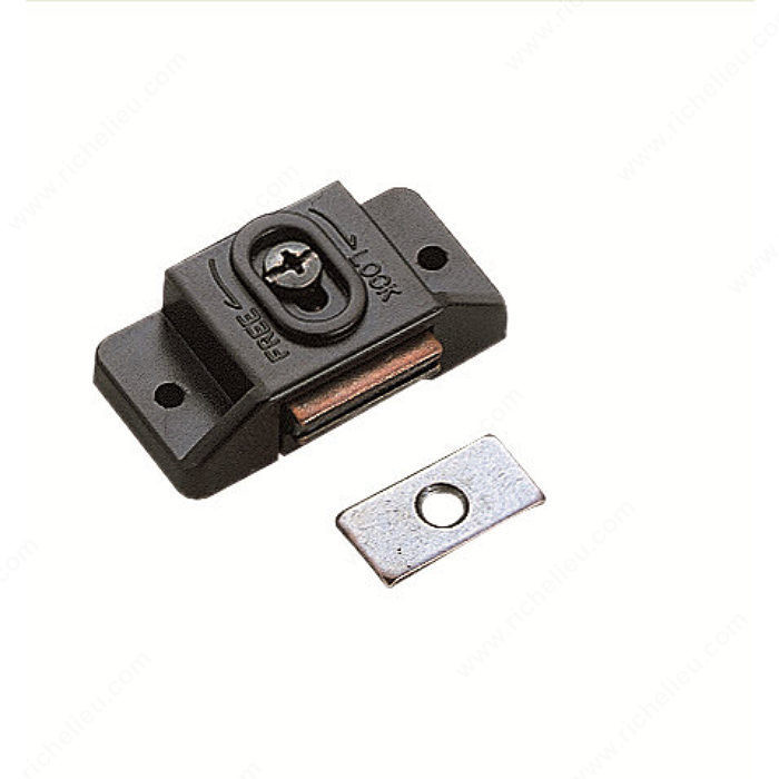 Adjustable Magnetic Catch, Adjustable magnet position (5.5 mm), Color/Finish Black