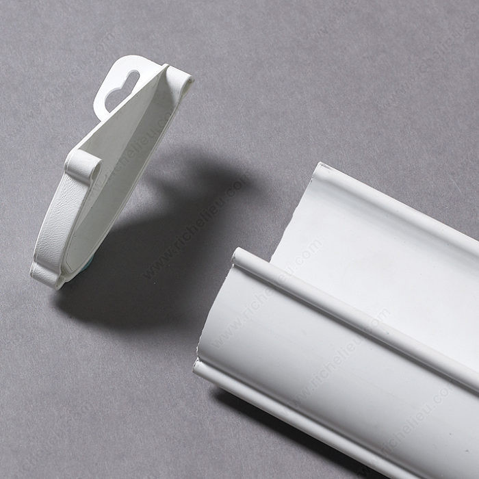 End caps for extruded tip-out trays, Finish White