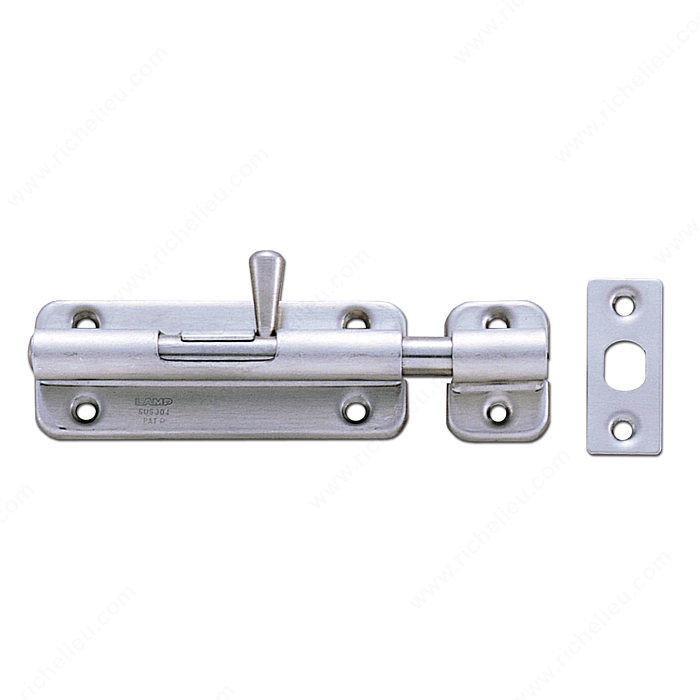 Spring-Loaded Barrel Slide Bolt, Length - Overall Dimensions 90 mm